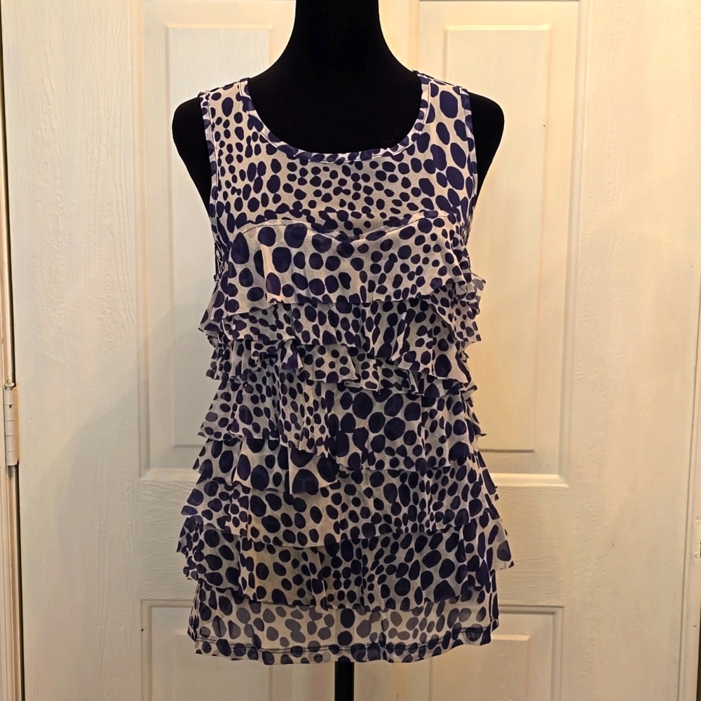 Top: Blue & Creme, 100% Nylon #32
